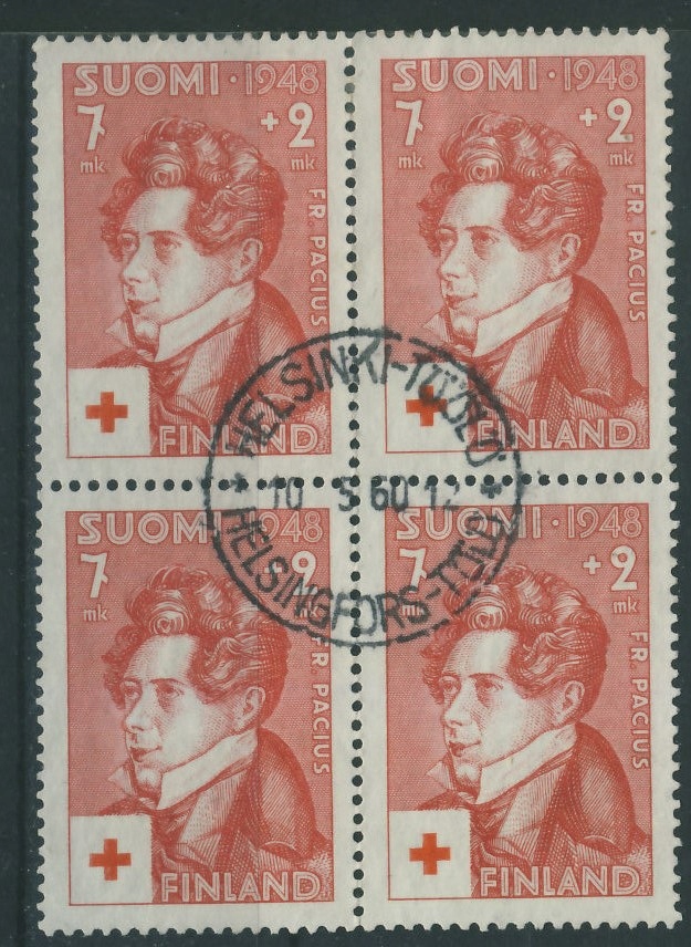 Finlandia 7 + 2 mk. x 4 - Czerwony Krzyż 1948