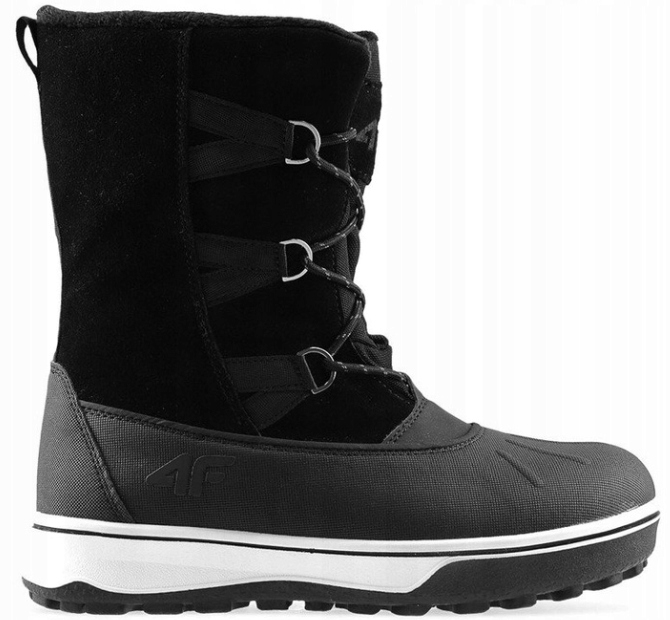 Buty śniegowce wysokie zimowe 4F czarne OBDH202 36