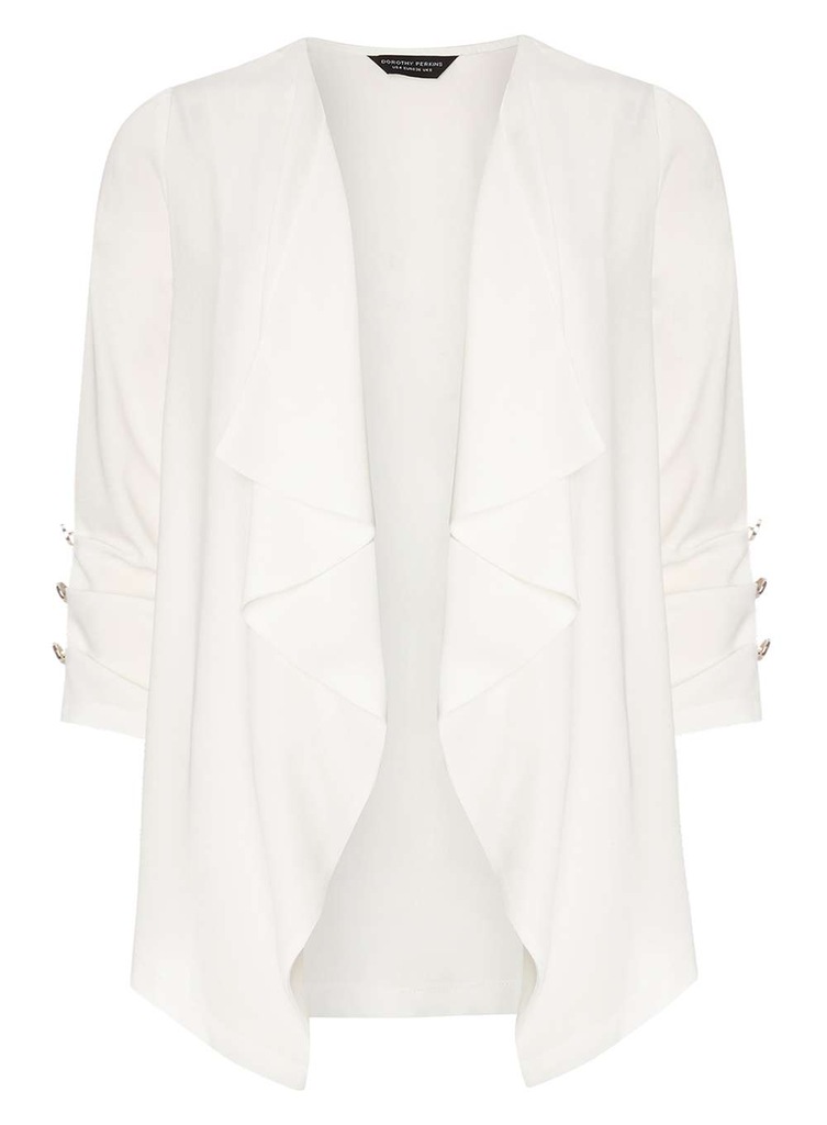 Dorothy Perkins ivory waterfall button jacket r.46