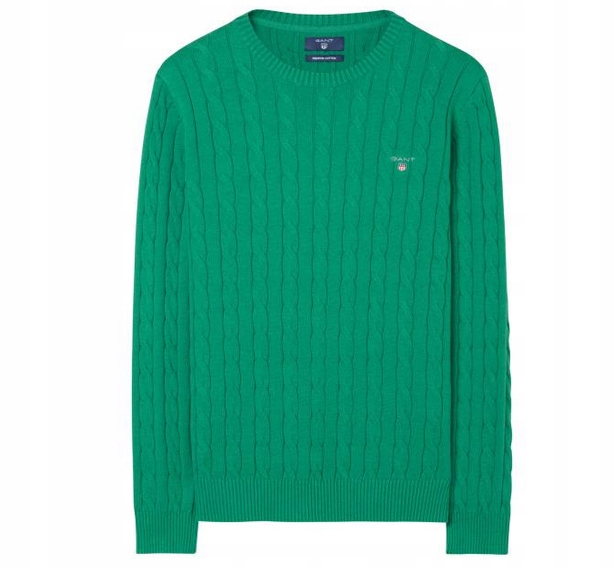 GANT zielony sweter XL bawełniany klasyczny ralph