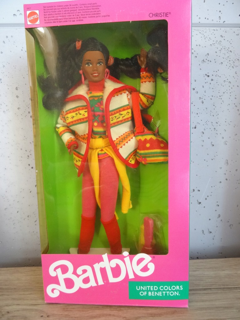 CHRISTIE UNITED COLORS BENETTON Barbie 1990 nrfb 11961307781