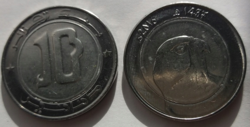ALGIERIA 10 dinarów 2016r bimetal