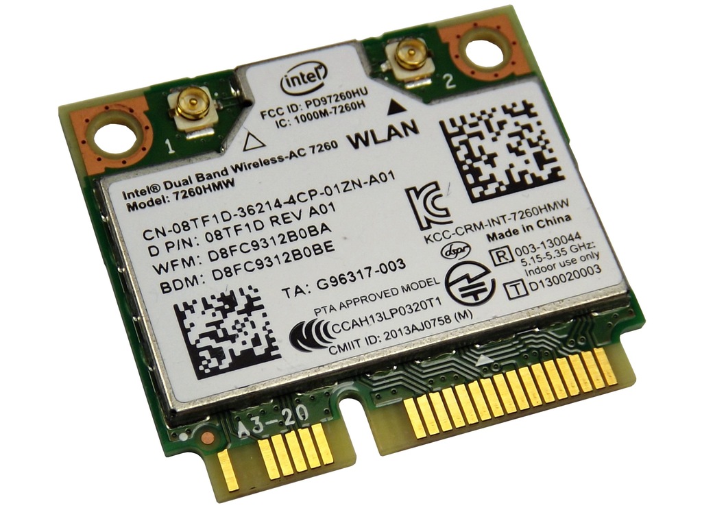 INTEL 7260 AC DELL 8TF1D DBand WIFI +BluT4.0