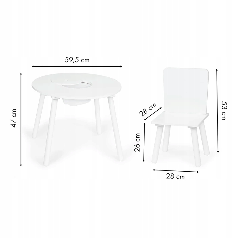 Stół stolik +2 krzesła meble dla dzieci komplet ECOTOYS