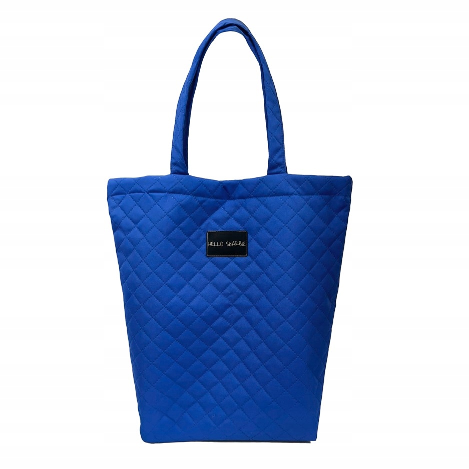 Pojemna torba ozdobna niebieska dla mamy do szpitala wyprawka poród rozm. L