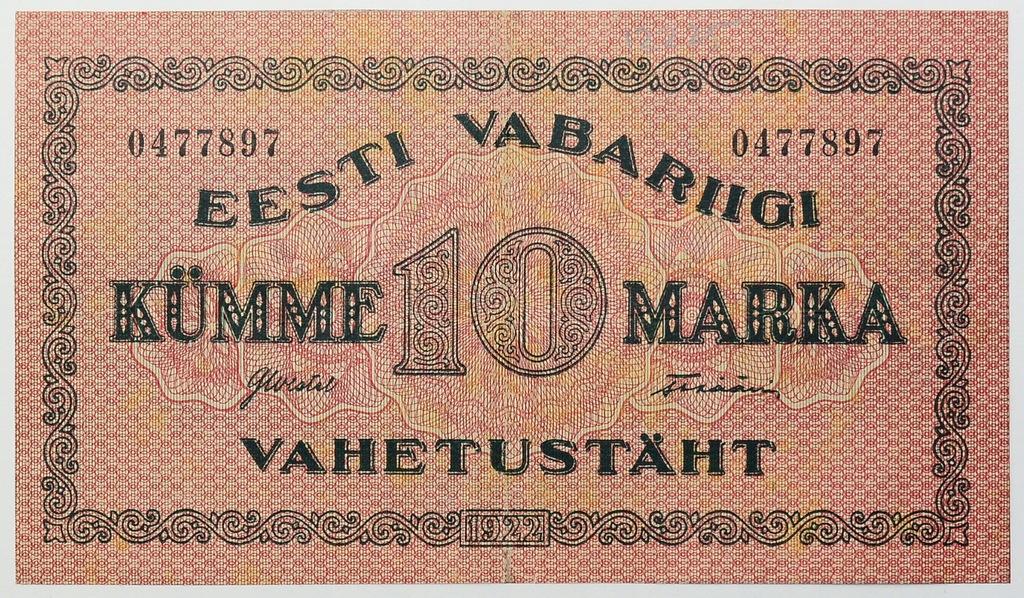 13.di.Estonia, 10 Marek 1922 rzadki, P.53.a, St.3+