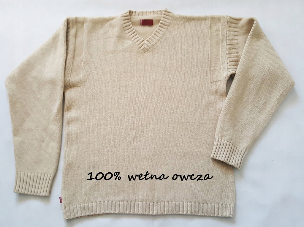 LEVI'S ! MODNY FIRMOWY SWETER ! 100% WEŁNA OWCZA L