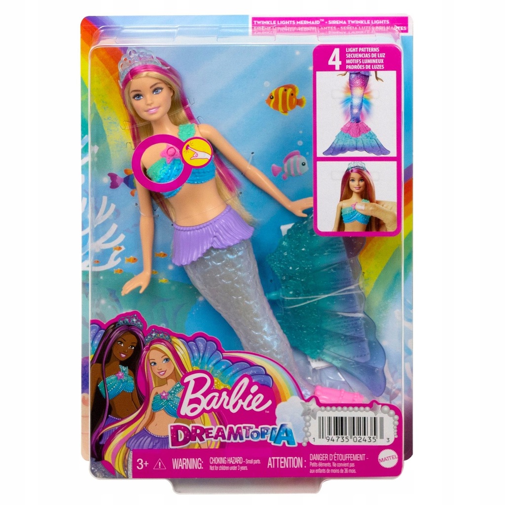 Lalka Barbie Syrenka Migoczące światełka HDJ36 Mattel