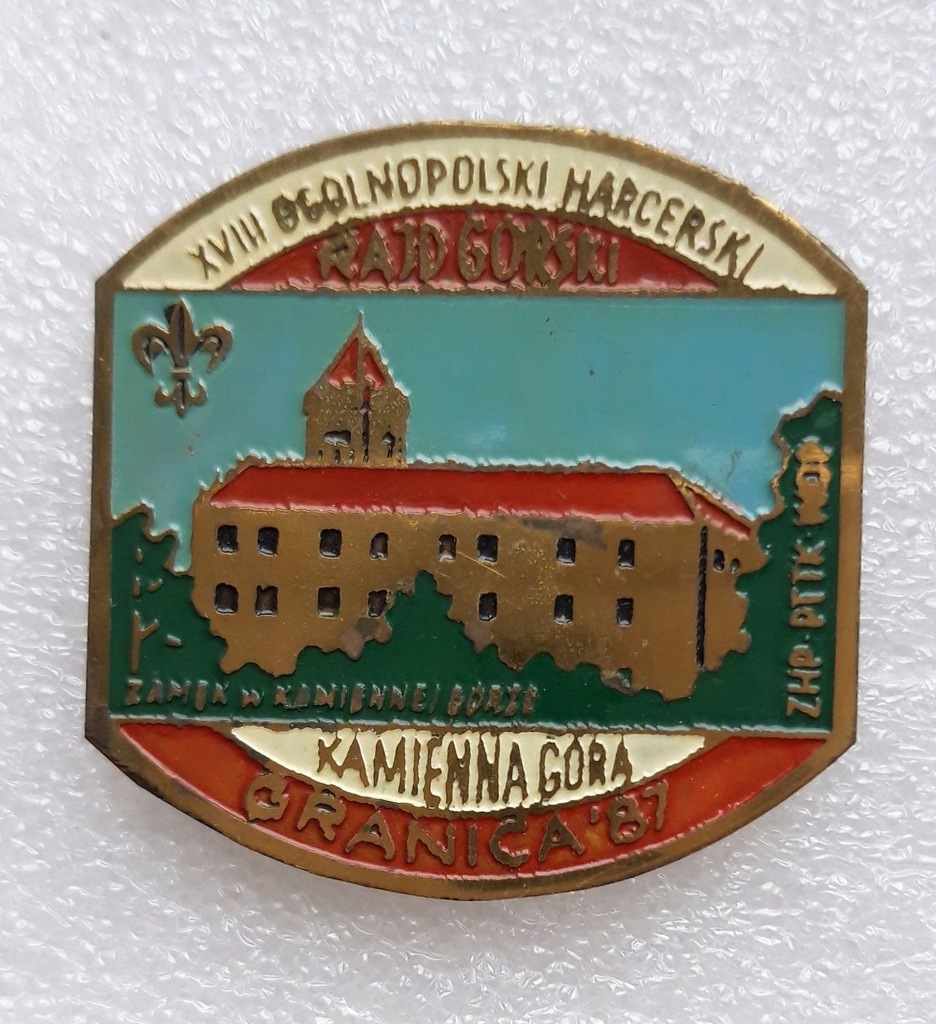 Metalowy znaczek Ogólnopolski Harcerski Rajd Górski Granica '87