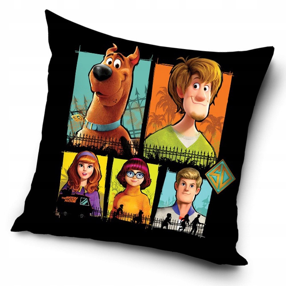 Poszewka poliester 40x40 Scooby doo czarna