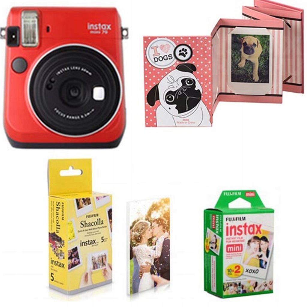 Aparat Fuji Instax Mini 70 czerwony ZESTAW