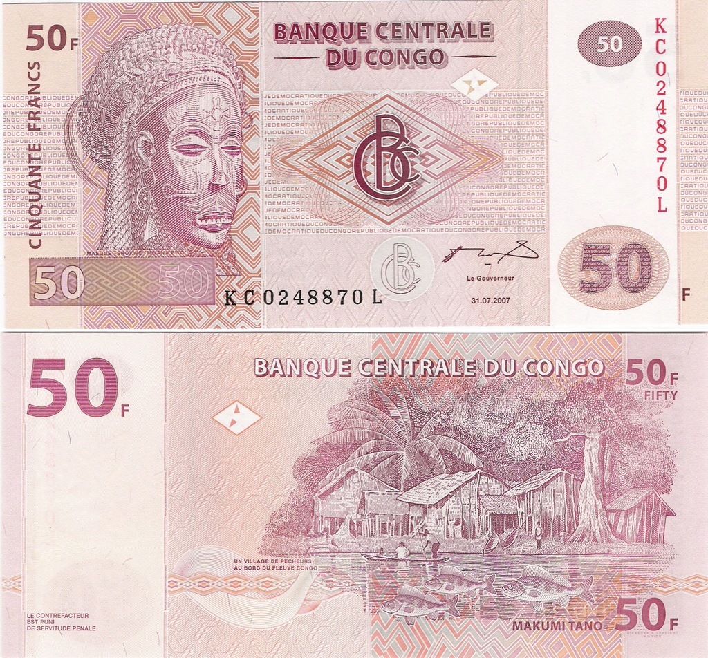 Kongo 2007 - 50 Francs - Pick 97 UNC