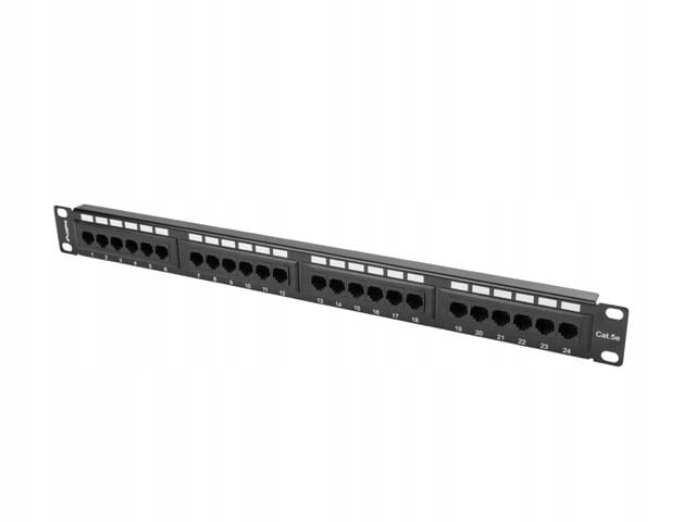 LANBERG Patch Panel 24 Port 1U Kat.5E czarny