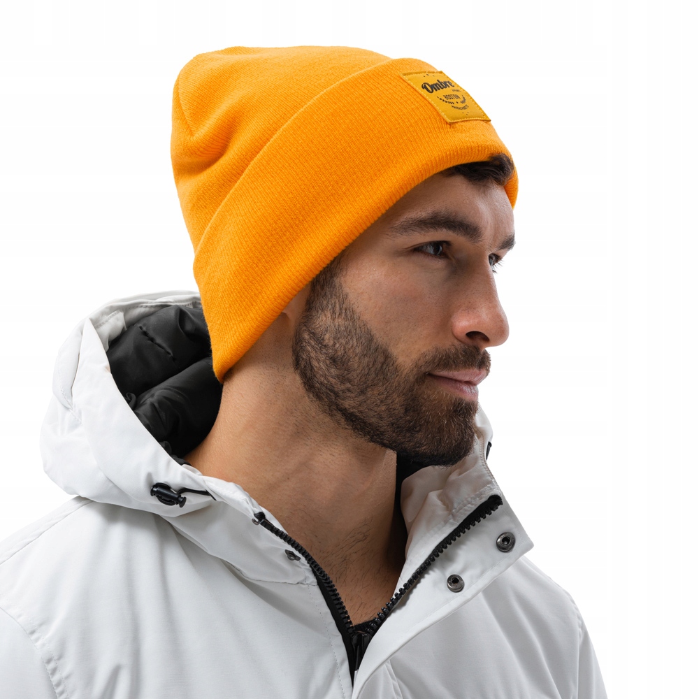 Czapka męska zimowa beanie one size H103 żółta