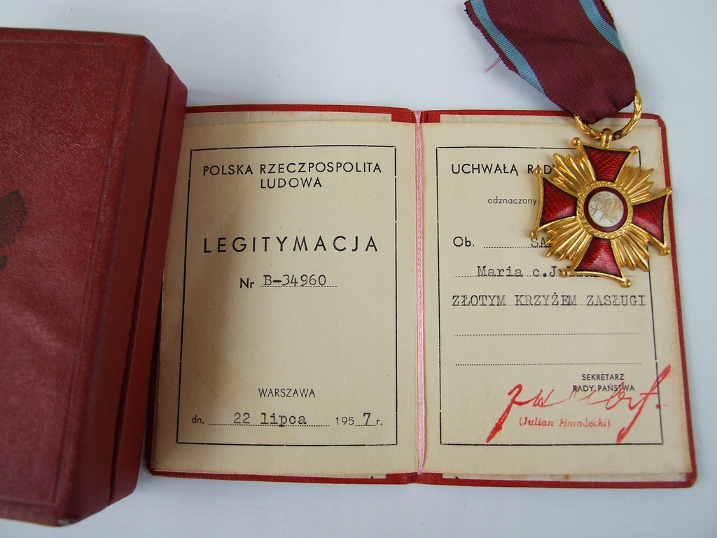 Złoty Krzyż Zasługi , Zasłużony dla Warszawy,600 l