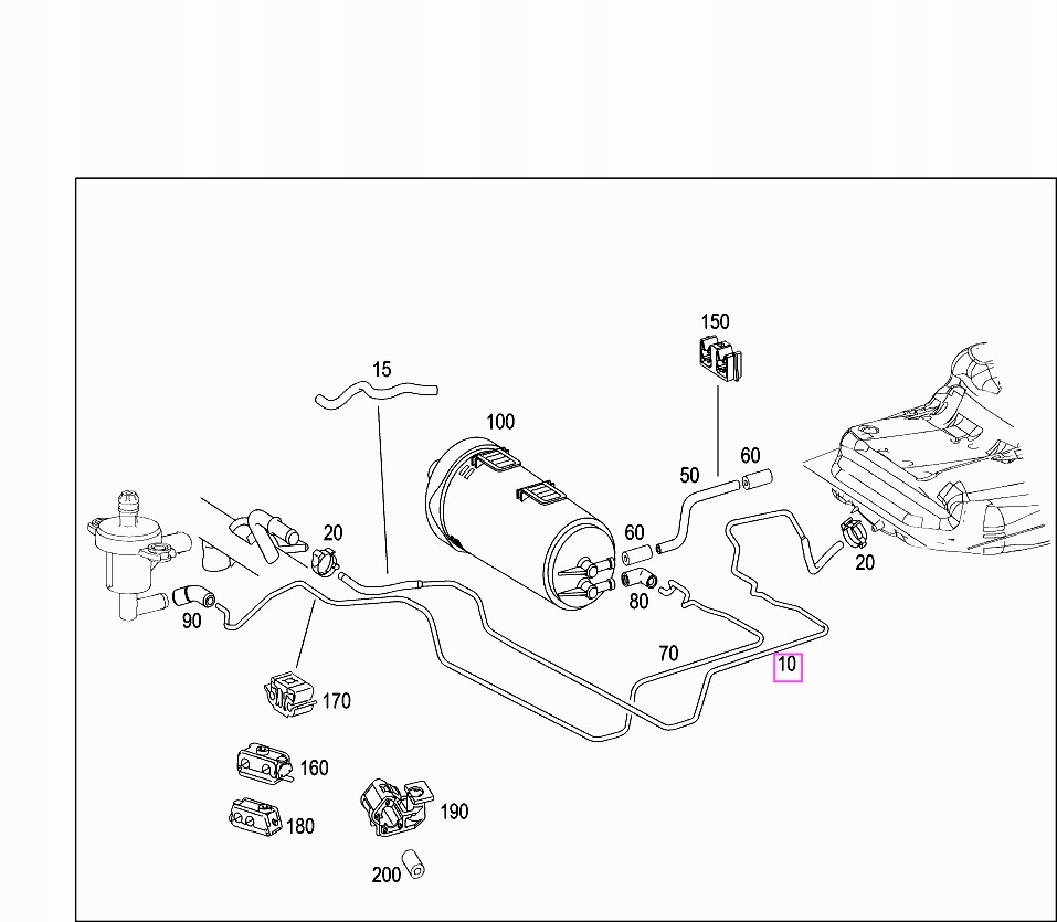 Przewód paliwowy MERCEDES W169 ORYGINAŁ NOWY