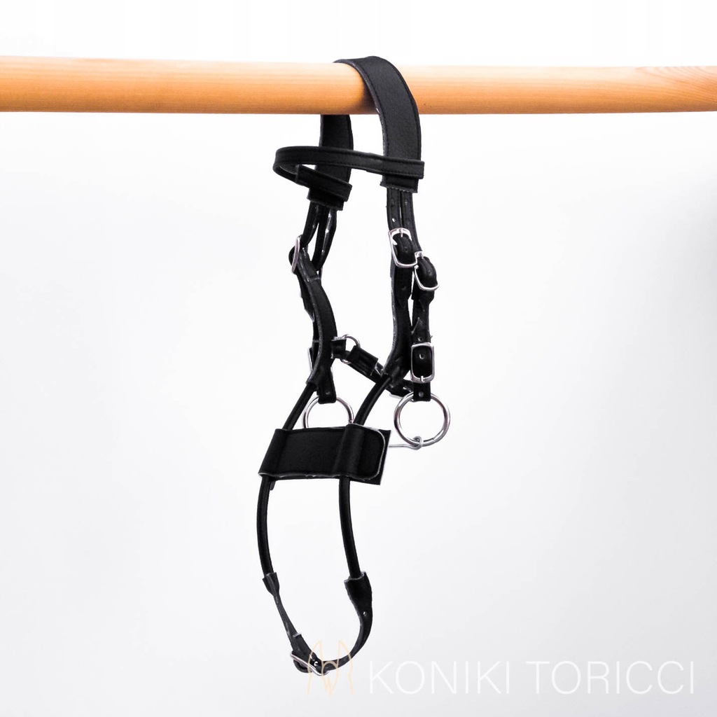 Ogłowie High Jump A3 z białym podszyciem - Hobby Horse / czarny