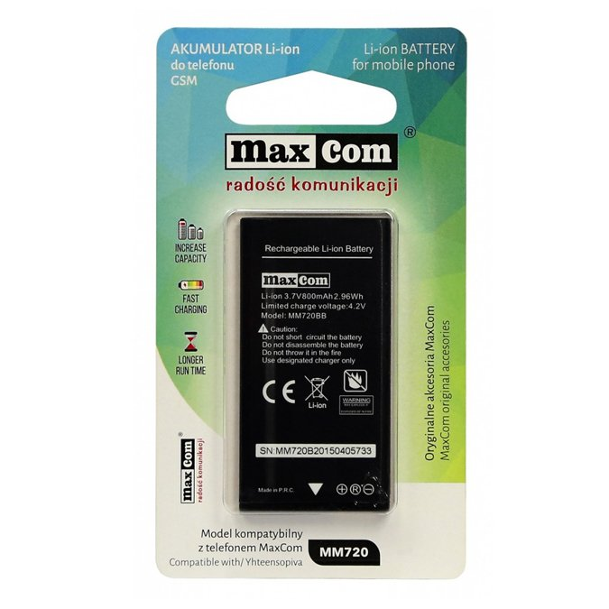 Купить ОРИГИНАЛЬНЫЙ АККУМУЛЯТОР MAXCOM MM720 MM721 800 мАч 3,7 В: отзывы, фото, характеристики в интерне-магазине Aredi.ru