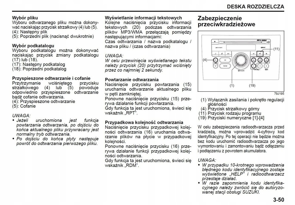 Suzuki SX4 20092014 + Radio CD Instrukcja Obsługi