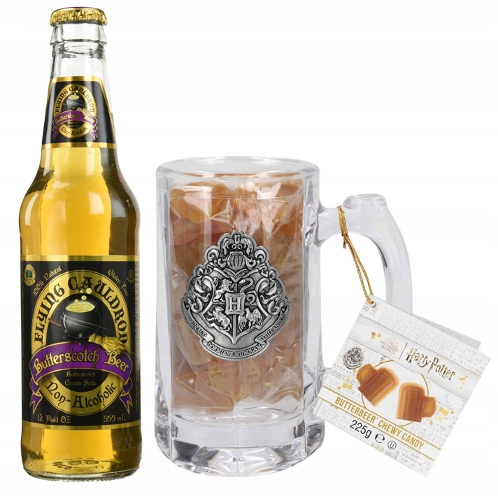 ZESTAW Harry Potter Butterscotch Beer Piwo + Kufel z Żelkami