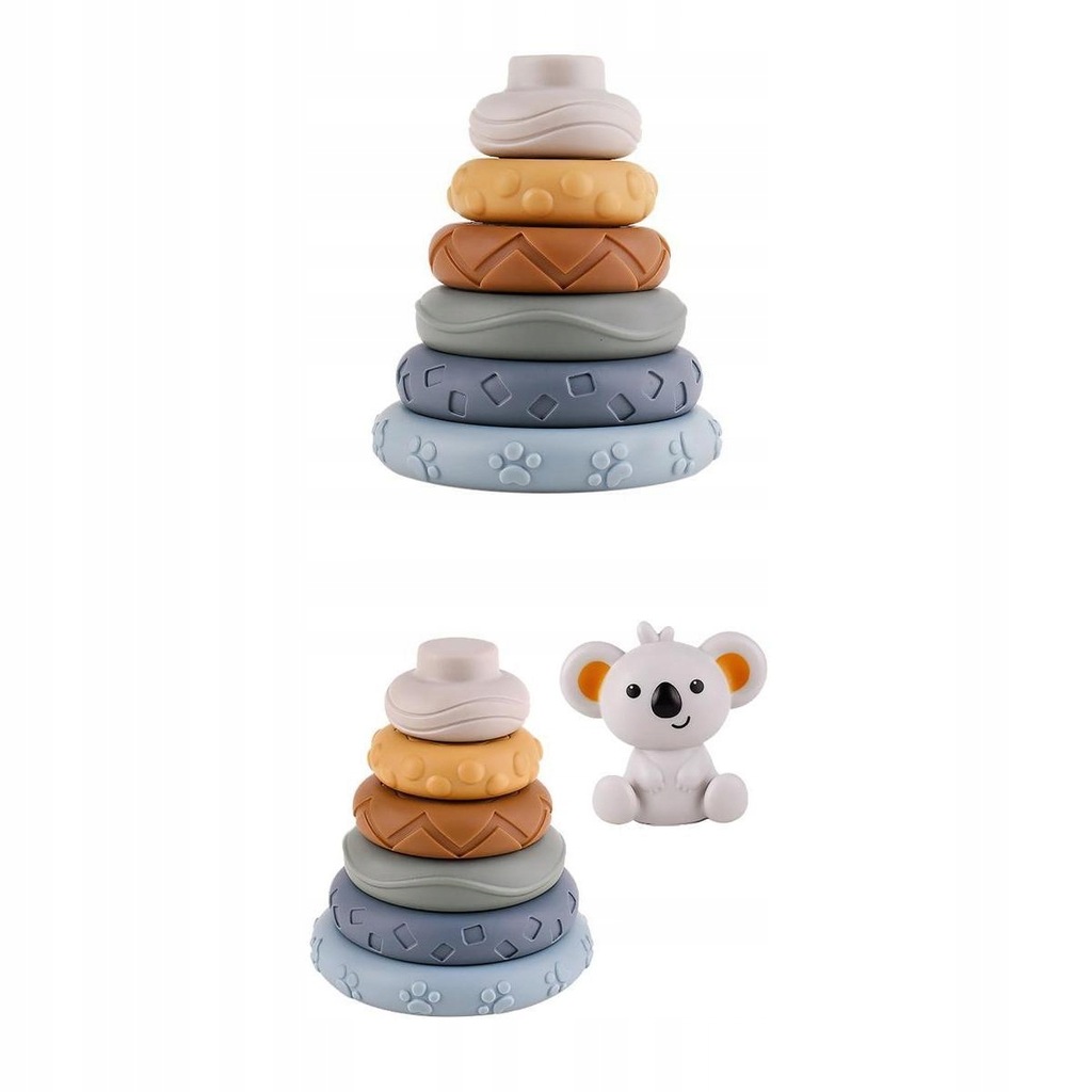 Set of 2 Stackable Rings for Babies, Stackable Toy Teether for