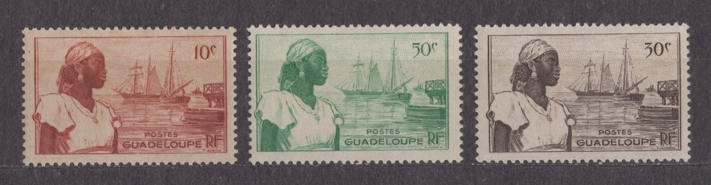 Guadeloupe - kobieta - żaglowiec - statek