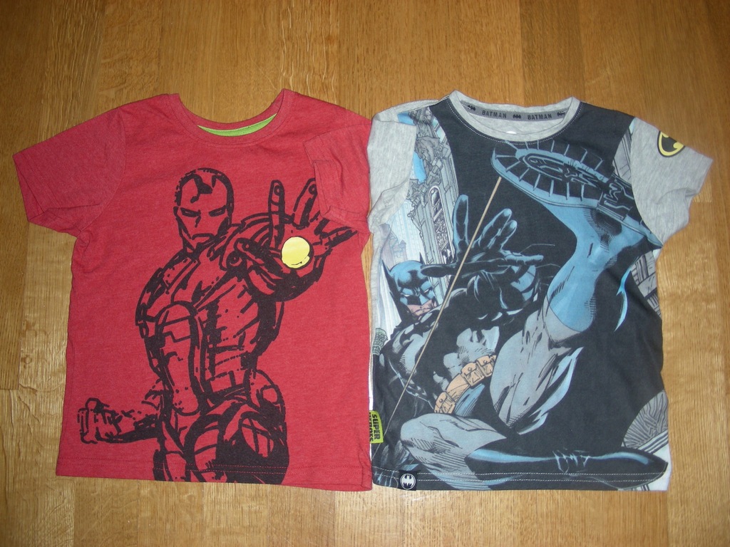 T-shirt Zestaw 2 szt Batman Ironman rozm 98 / 104