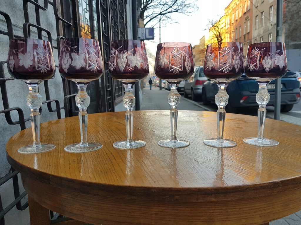 Stare kryształowe kieliszki do wina remery komplet