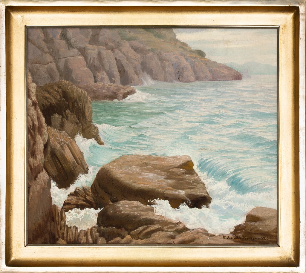 Feliks K. WYGRZYWALSKI (1903-1966) "Skaliste wybrzeże Capri"