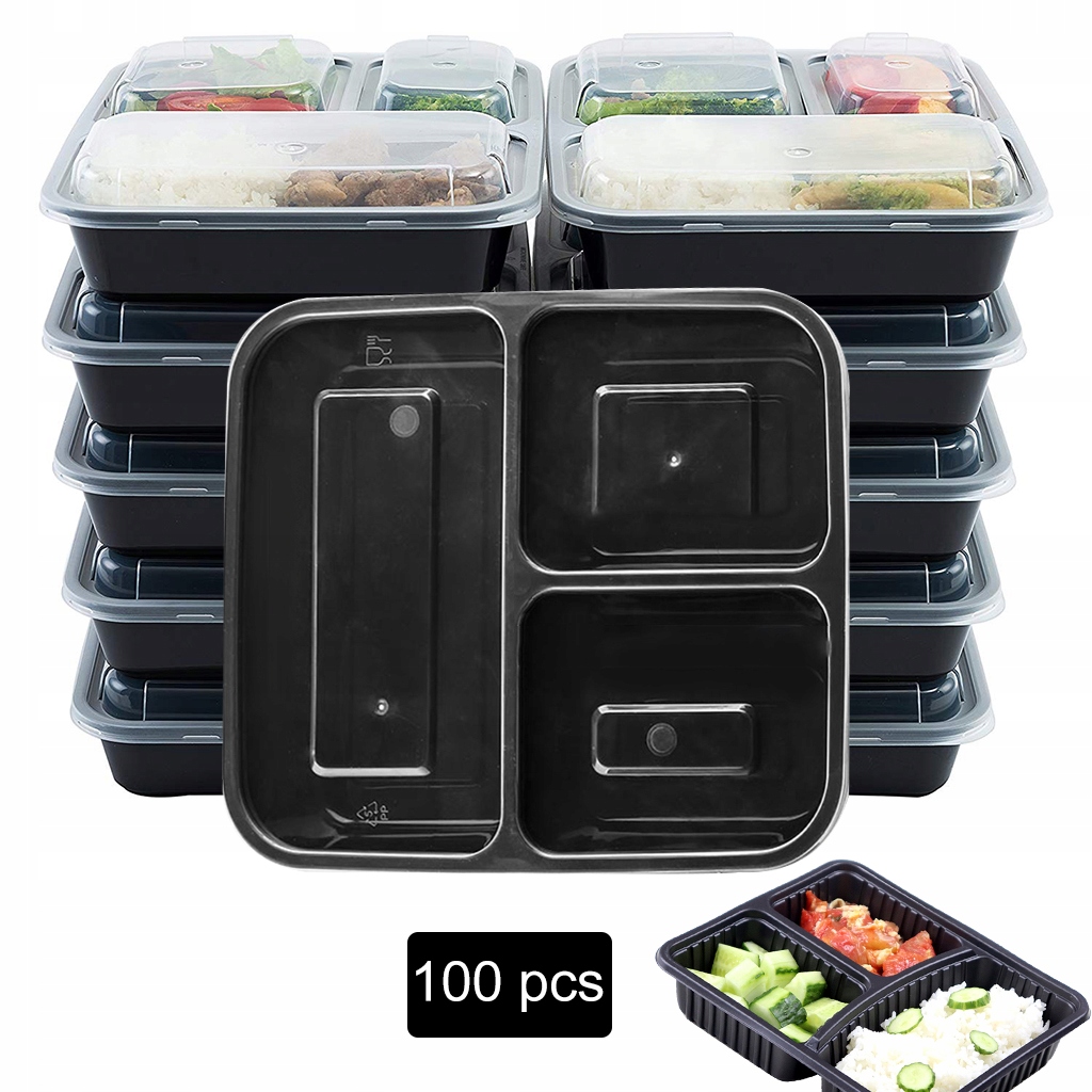 Pojemnik Żywność Dzielony Jednorazowe Pudełko 100×