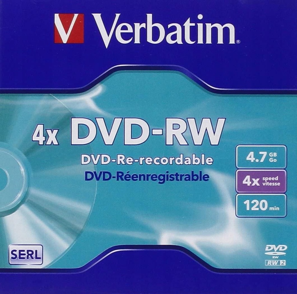 Verbatim DVD-RW 4x, Data 4.7GB Branded