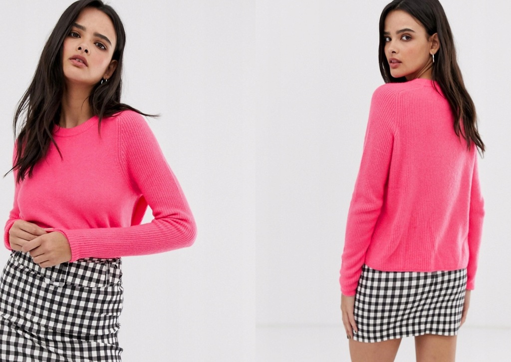 RIVER ISLAND KLASYCZNY SWETER Z ROZCIĘCIAMI L