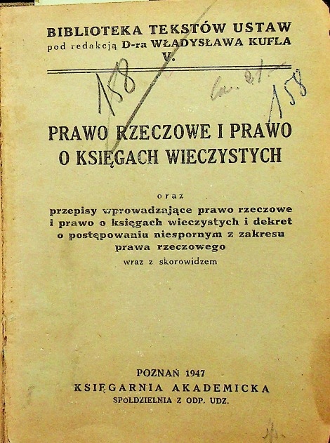 Prawo rzeczowe i prawo o księgach wieczystych