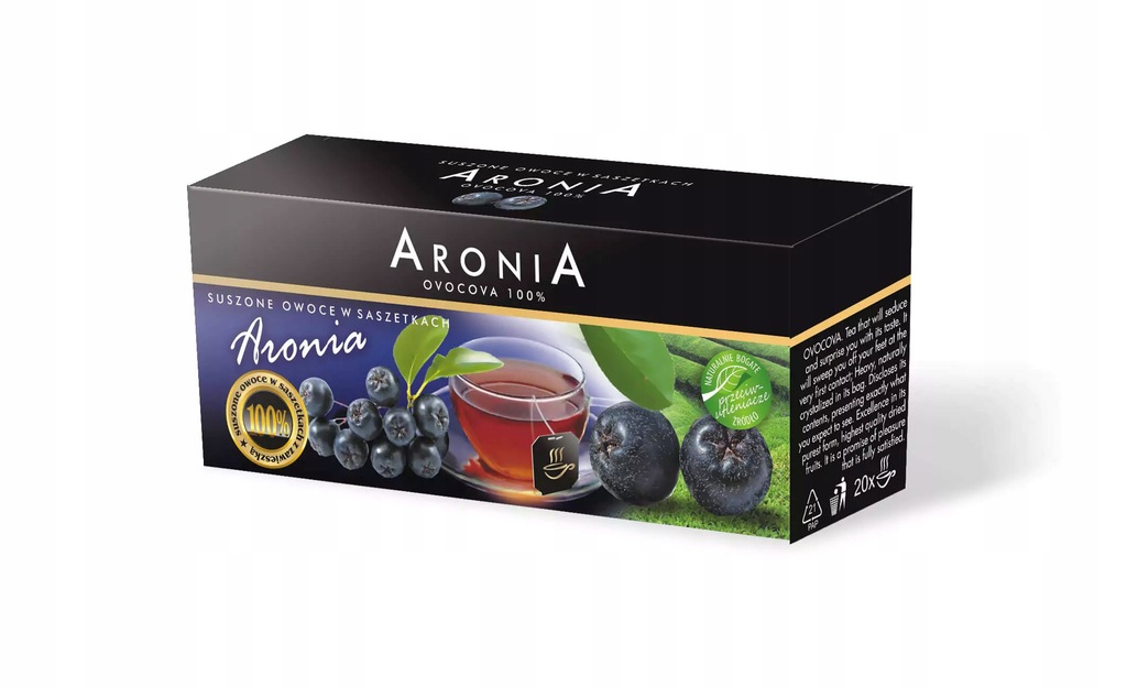 Aronia suszone owoce w saszetkach 100% 20x2g/40g