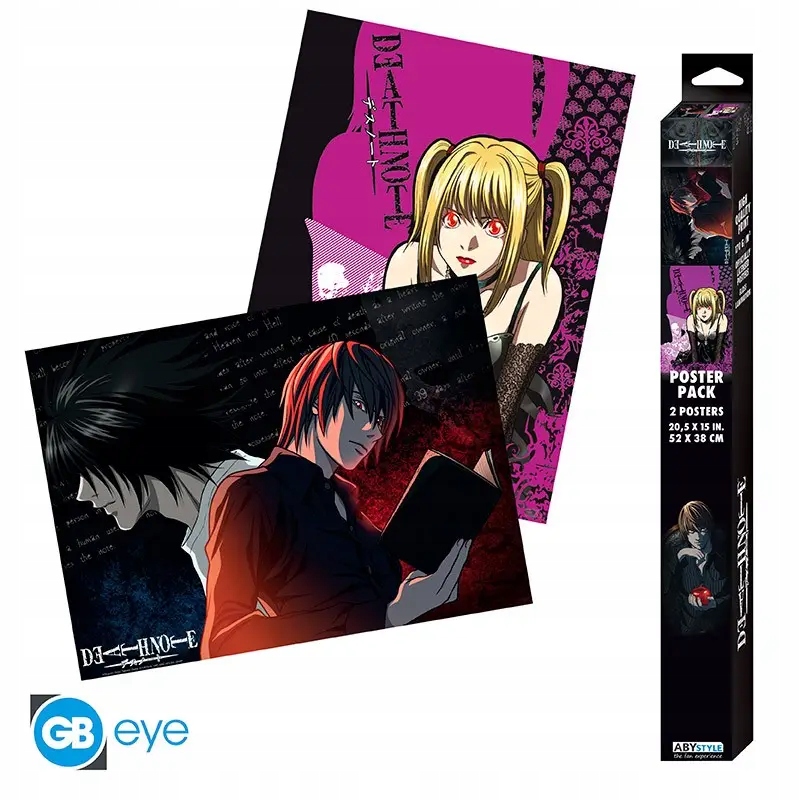 Plakat Death Note L vs Light & Misa 52x38 (dwupak)