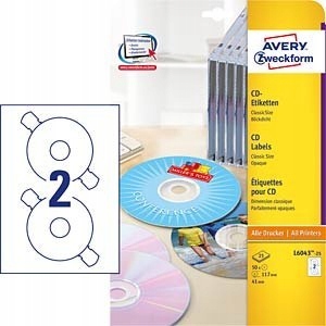 50 etykiet na płyty CD/DVD No Touch matowe 5 szt.