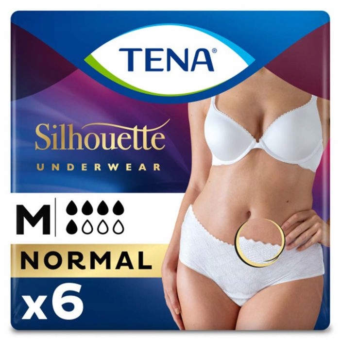 TENA Silhouette Normal Low Waist Blanc M 6szt. DE