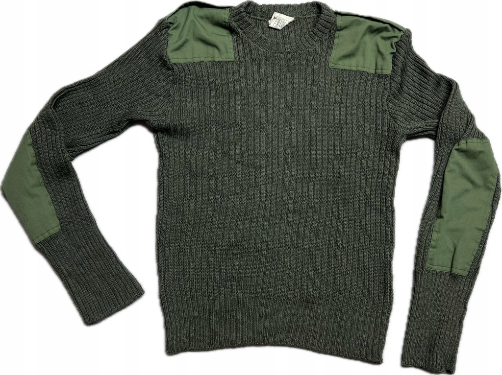 BRYTYJSKI SWETER WOJSKOWY OLIVE WEŁNA 112 DB