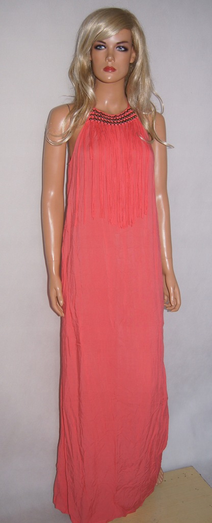 Maxi sukienka z frędzlami ZARA r 36 S