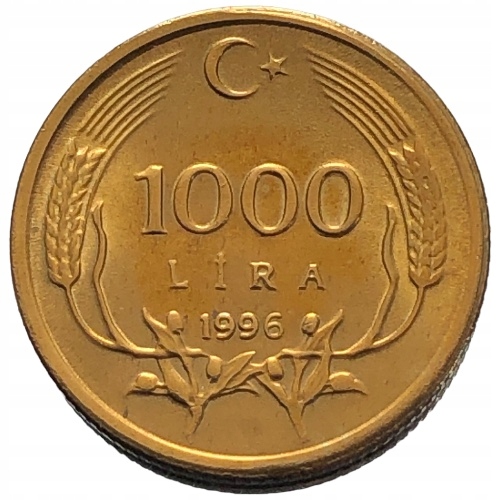 66704. Turcja, 1000 lir, 1996r.