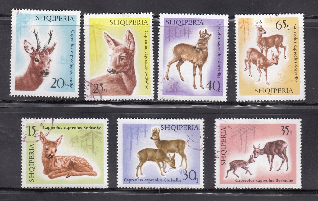 ALBANIA Mi 1169-1175 zwierzęta SARNY z 1967
