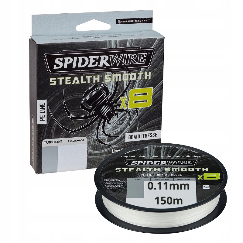 SPIDERWIRE Plecionka Stealth Smooth x8 0.11mm 150m TRANSPARENTNA