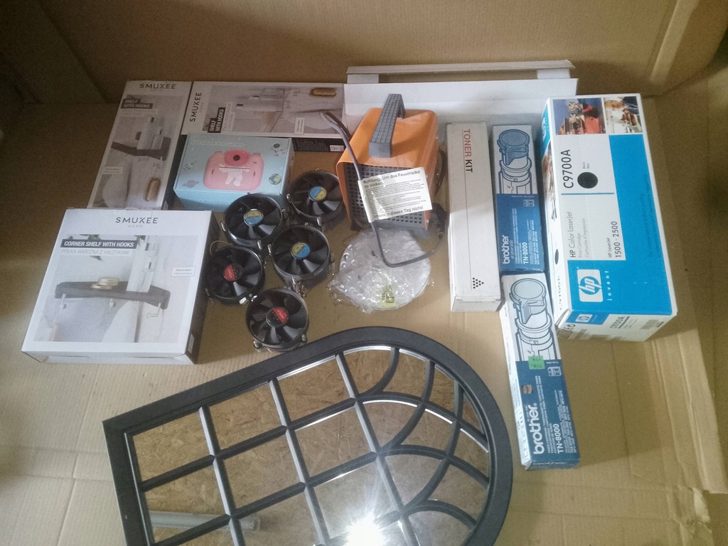 Mix box amazon elektronika zwroty A B dom i elektronika duży karton