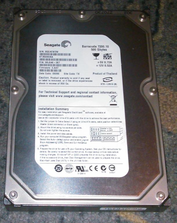 Seagate Barracuda 7200.10 500 Gbytes Zobacz opis !