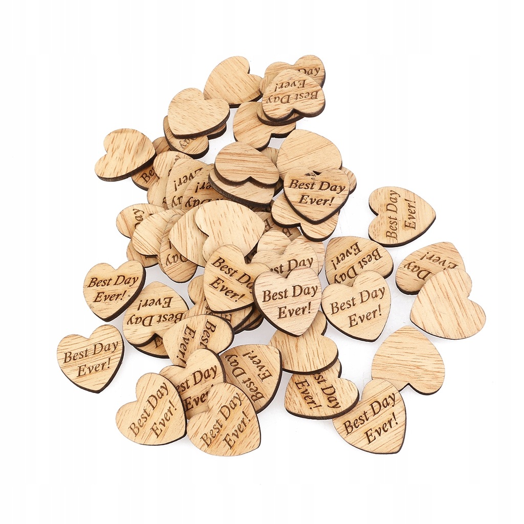 50pcs Always Wooden Hearts Scrapbooking Embellishm