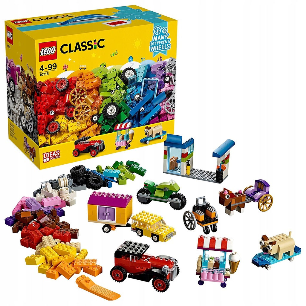 LEGO Classic Klocki Na kółkach 10715 7657983156 oficjalne archiwum