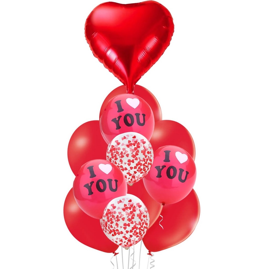 Balony girlanda ZESTAW dekoracje serca WALENTYNKI