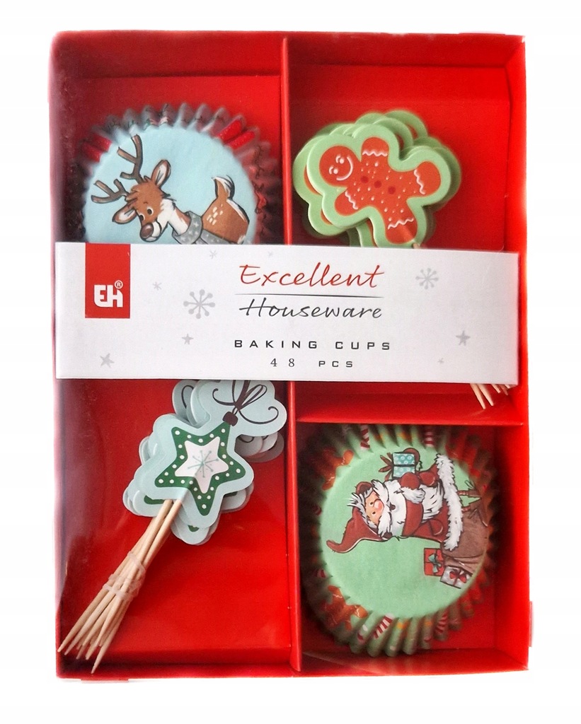 ZESTAW PAPILOTKI NA MUFFINKI BABECZKI ŚWIĄTECZNE