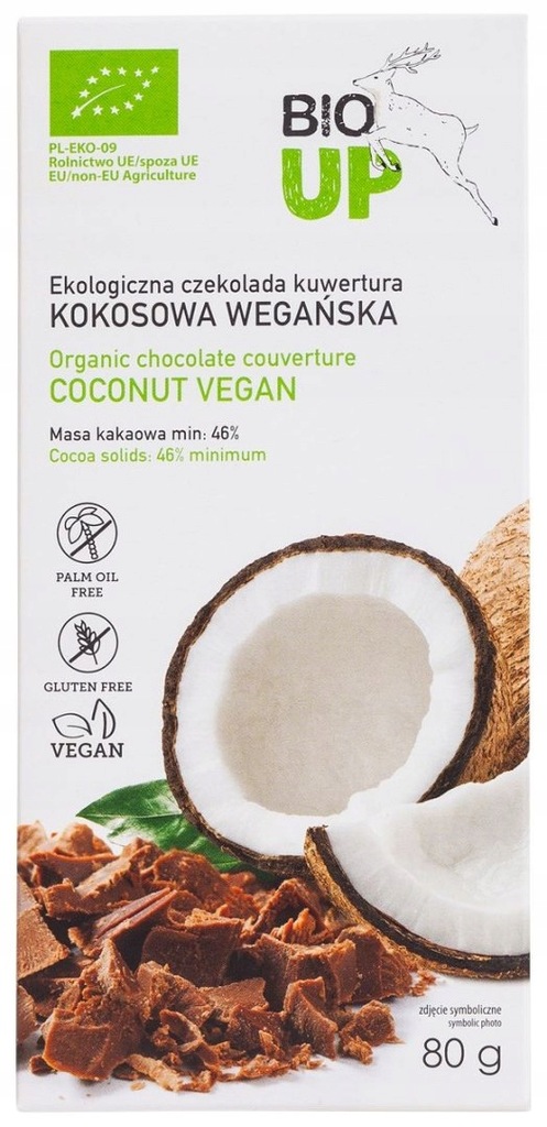 CZEKOLADA KUWERTURA KOKOSOWA BEZGLUTENOWA BIO 80 g