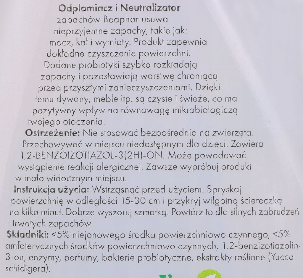 odplamiacz i neutralizator zapachów 500ml